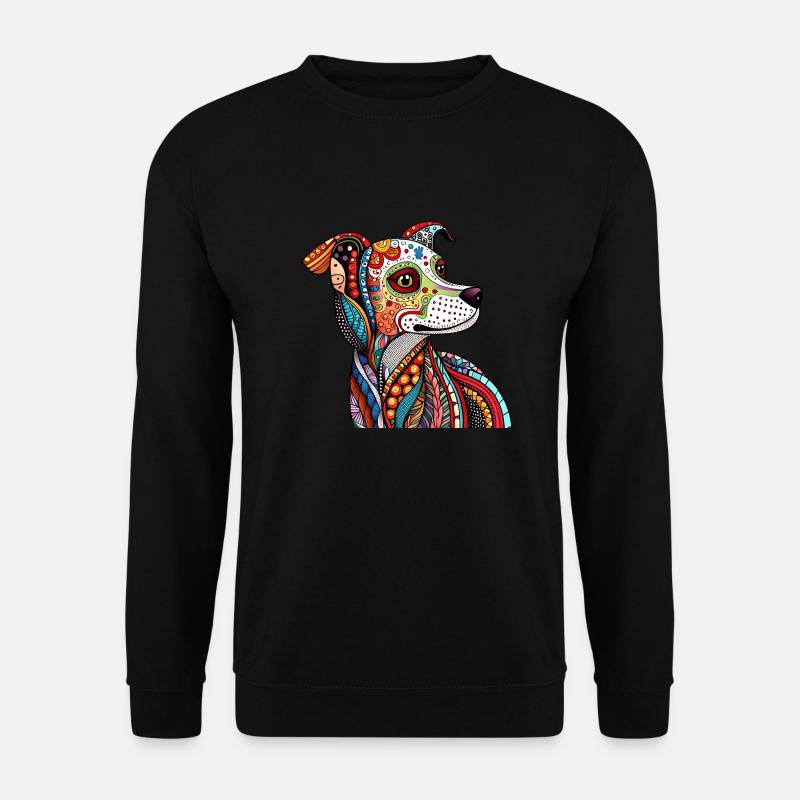 Zentangle-Hund - Unisex Pullover - Schwarz