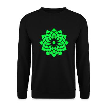 sacred geometry yoga flower of life neon symbol - Unisex Sweatshirt - black - Front - Alina (178cm) & Michal (187cm)