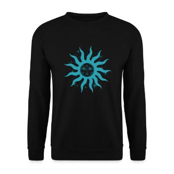 sun face yoga simple shape symbol summer - Unisex Sweatshirt - black - Front - Alina (178cm) & Michal (187cm)