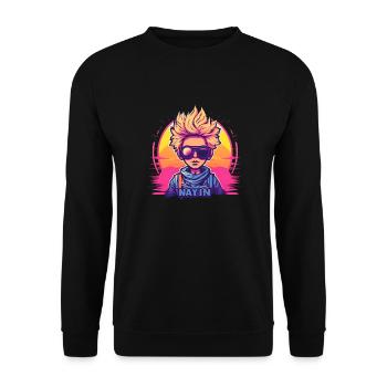 Synthwave Boy Sunset - Sweat-shirt Unisexe - noir - Devant - Alina (178cm) & Michal (187cm)