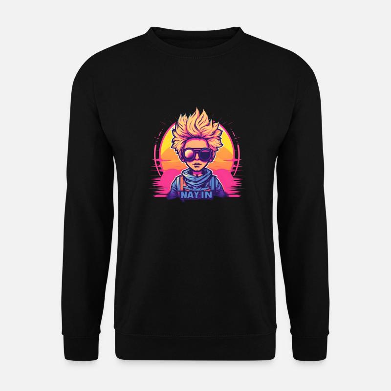 Synthwave Boy Sunset - Unisex Sweatshirt - black