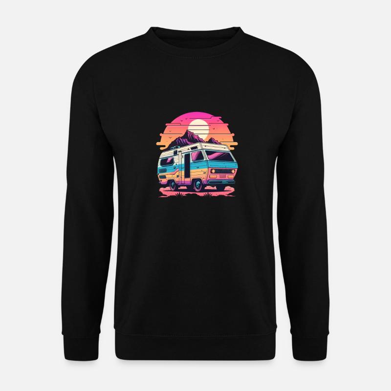 Synthwave Camper - Unisex Pullover - Schwarz