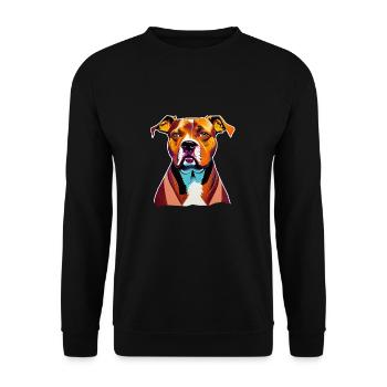 Chien American Staffordshire Terrier - Sweat-shirt Unisexe - noir - Devant - Alina (178cm) & Michal (187cm)