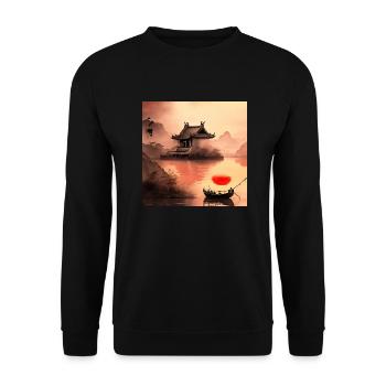 Japon Beautiful Artwork Design - Sweat-shirt Unisexe - noir - Devant - Alina (178cm) & Michal (187cm)