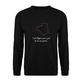 C est l Algérie qui a fait de moi une femme - Sweat-shirt Unisexe - noir - Devant - Alina (178cm) & Michal (187cm)