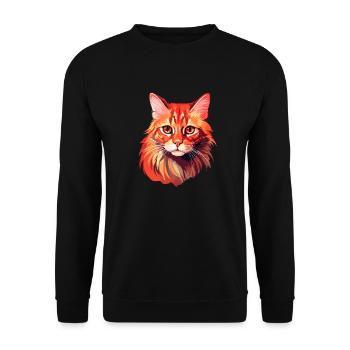 Red Cat Cat Portrait Cat Head Maine Coon - Unisex Sweatshirt - black - Front - Alina (178cm) & Michal (187cm)