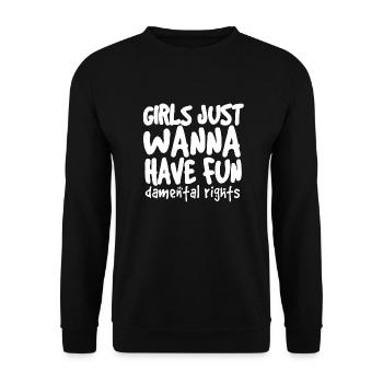 Les filles veulent juste avoir des droits fondamentaux. - Sweat-shirt Unisexe - noir - Devant - Alina (178cm) & Michal (187cm)