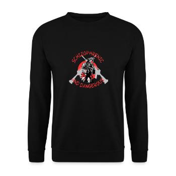 schizophrenic and danger - Unisex Pullover - Schwarz - Vorne - Alina (178cm) & Michal (187cm)