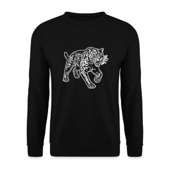 Panther Predator Jungle Wildcat - Unisex Sweatshirt - black - Front - Alina (178cm) & Michal (187cm)