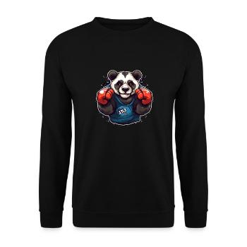 Panda-Boxmeister - Unisex Pullover - Schwarz - Vorne - Alina (178cm) & Michal (187cm)