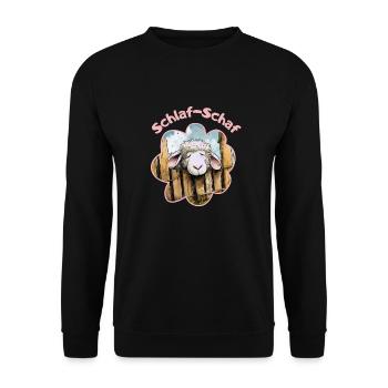 Schlaf-Schaf einfach zum Träumen - Unisex Pullover - Schwarz - Vorne - Alina (178cm) & Michal (187cm)