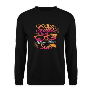 Girls just wanna have Fun - Unisex Pullover - Schwarz - Vorne - Alina (178cm) & Michal (187cm)