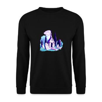 Cimetière, tombes, tombes, mausolée - Sweat-shirt Unisexe - noir - Devant - Alina (178cm) & Michal (187cm)