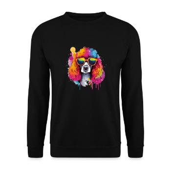 Milo the bespectacled cocker spaniel - Unisex Sweatshirt - black - Front - Alina (178cm) & Michal (187cm)