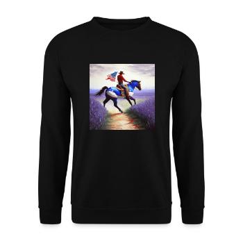 Cow-boy - Sweat-shirt Unisexe - noir - Devant - Alina (178cm) & Michal (187cm)