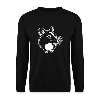 Ratte Maus Nagetier Ratten - Unisex Pullover - Schwarz - Vorne - Alina (178cm) & Michal (187cm)