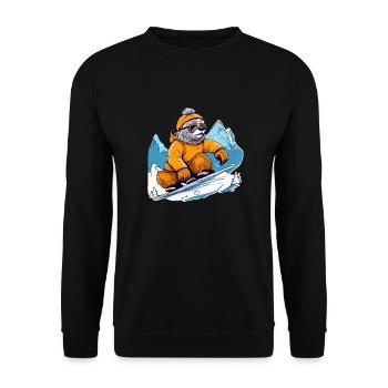 Kiki au snowboard - Sweat-shirt Unisexe - noir - Devant - Alina (178cm) & Michal (187cm)