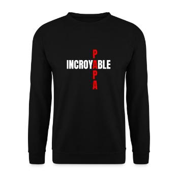 Papa incroyable - Sweat-shirt Unisexe - noir - Devant - Alina (178cm) & Michal (187cm)