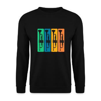 Collection de trompettes anciennes - Musique Jazz - Sweat-shirt Unisexe - noir - Devant - Alina (178cm) & Michal (187cm)