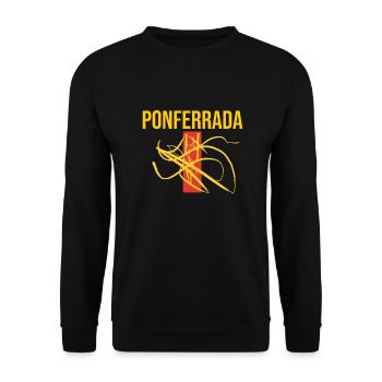 Ponferrada Souvenir Ponferrada - Unisex Sweatshirt - black - Front - Alina (178cm) & Michal (187cm)
