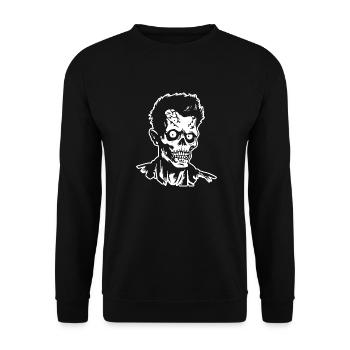 Zombie Untoter Halloween Horror - Unisex Pullover - Schwarz - Vorne - Alina (178cm) & Michal (187cm)