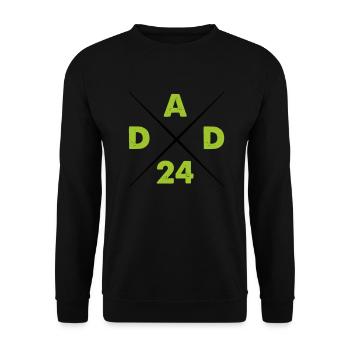 dad 24 - Unisex Sweatshirt - black - Front - Alina (178cm) & Michal (187cm)