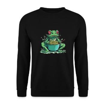 Guigui the frog - Unisex Sweatshirt - black - Front - Alina (178cm) & Michal (187cm)