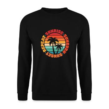 Sunrise Sunburn Sunset Repeat Summer Sun Beach - Unisex Sweatshirt - black - Front - Alina (178cm) & Michal (187cm)