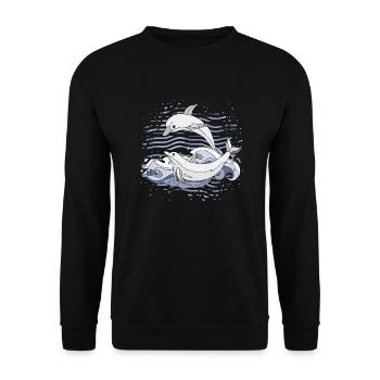 Dolphins - Unisex Sweatshirt - black - Front - Alina (178cm) & Michal (187cm)