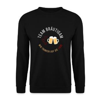 Team Bräutigam - Unisex Pullover - Schwarz - Vorne - Alina (178cm) & Michal (187cm)