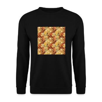 Blätter Nahtloses Muster Blatt Laub Natur Druck - Unisex Pullover - Schwarz - Vorne - Alina (178cm) & Michal (187cm)