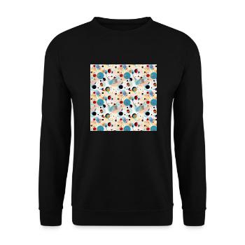 Abstraktes nahtloses Muster formt Linien Moderne Kunst - Unisex Pullover - Schwarz - Vorne - Alina (178cm) & Michal (187cm)