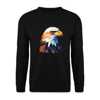 Weißkopfseeadler Portrait für Adler Fans - Unisex Pullover - Schwarz - Vorne - Alina (178cm) & Michal (187cm)