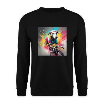 Whippet Sports Rennradfahrer - Unisex Pullover - Schwarz - Vorne - Alina (178cm) & Michal (187cm)