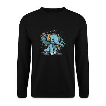 Mikoi l'éléphant danseur - Sweat-shirt Unisexe - noir - Devant - Alina (178cm) & Michal (187cm)