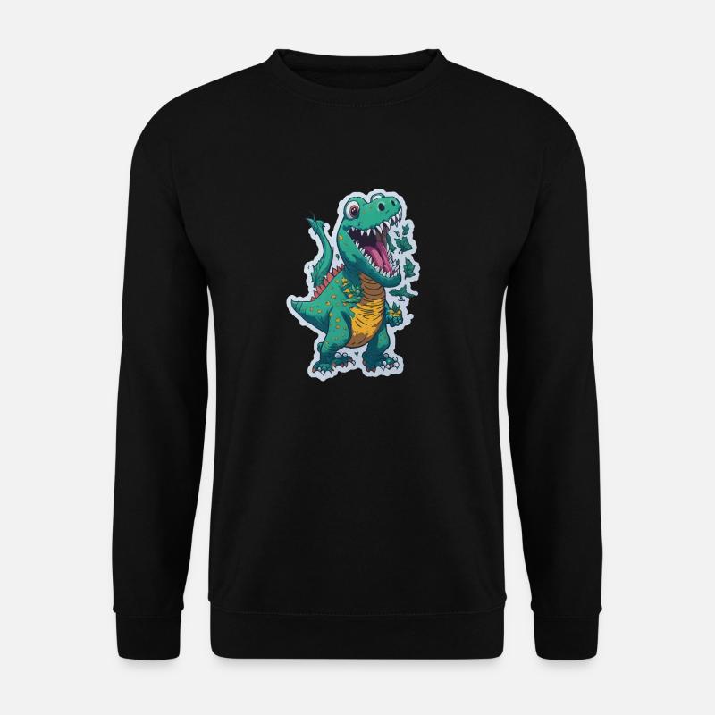 Dinosaurier lustig cool - Unisex Pullover - Schwarz