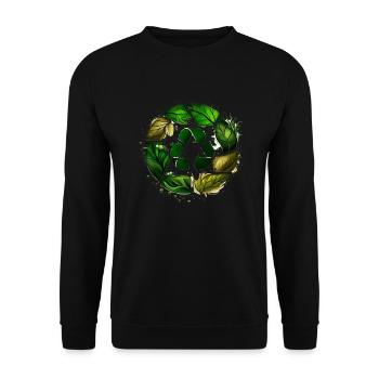 Reduce Reuse Recycle - Unisex Pullover - Schwarz - Vorne - Alina (178cm) & Michal (187cm)