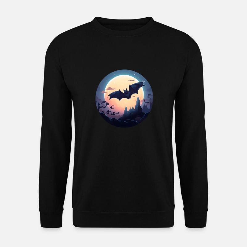 Fledermaus Vollmond - Unisex Pullover - Schwarz