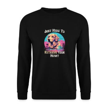 Golden Retrievererobert Herzen - Unisex Pullover - Schwarz - Vorne - Alina (178cm) & Michal (187cm)