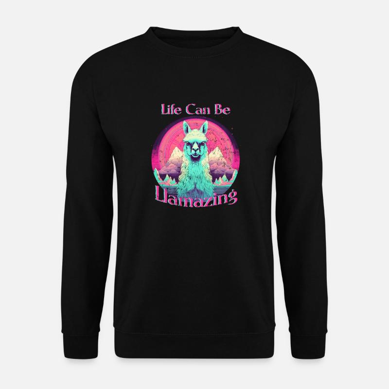 Lama Llamazing - Life can be llamazing - Unisex Pullover - Schwarz