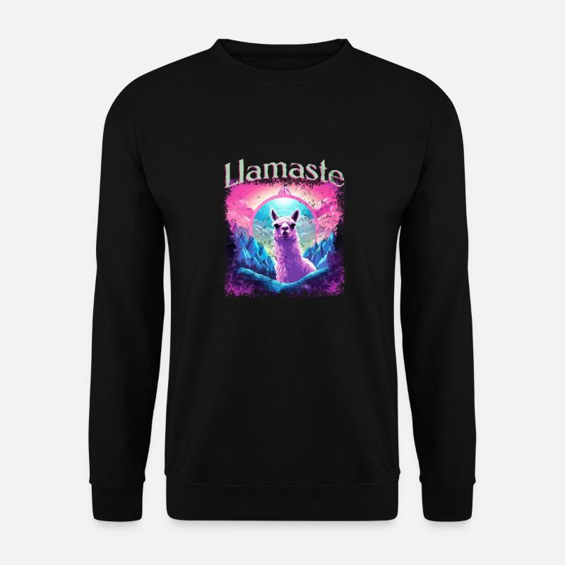 Lama Namaste - Unisex Pullover - Schwarz