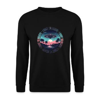 Ufo - I Want To Believe - Unisex Pullover - Schwarz - Vorne - Alina (178cm) & Michal (187cm)