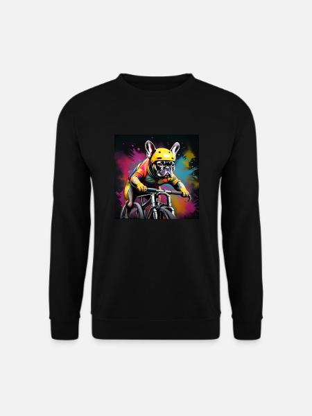 French Bulldog Sports Racing Cyclist - Unisex Sweatshirt - black