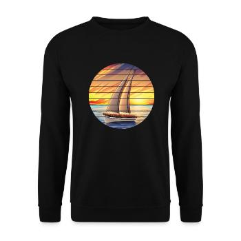 Sailing, Sailing, Sailing, Sailboat, Sailing Ship - Unisex Sweatshirt - black - Front - Alina (178cm) & Michal (187cm)
