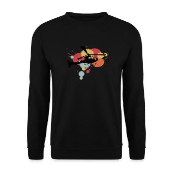 Hélicoptère Hélicoptère Rétro Cadeau - Sweat-shirt Unisexe - noir - Devant - Alina (178cm) & Michal (187cm)