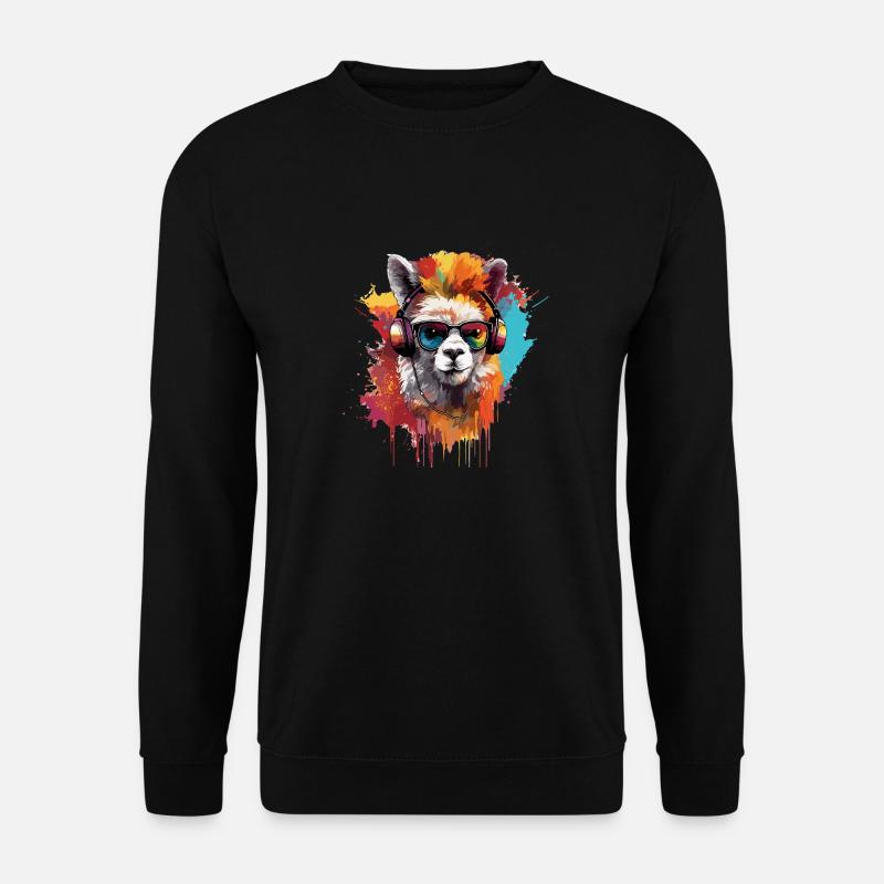 Funky Alpaka Graffiti-Art - Unisex Pullover - Schwarz