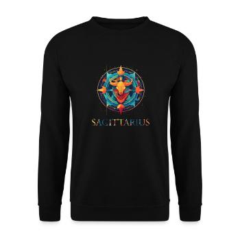 Sagittarius zodiac sign - Schütze Sternzeichen - Unisex Pullover - Schwarz - Vorne - Alina (178cm) & Michal (187cm)