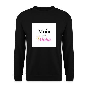 Moin ist mein Aloha - Unisex Pullover - Schwarz - Vorne - Alina (178cm) & Michal (187cm)