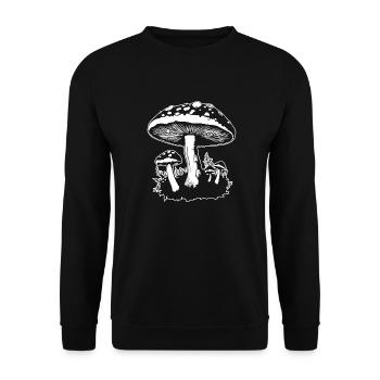 Pilz Pilzsammler Pilze Fungi - Unisex Pullover - Schwarz - Vorne - Alina (178cm) & Michal (187cm)