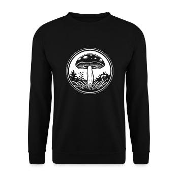 Pilz Pilzsammler Pilze Fungi - Unisex Pullover - Schwarz - Vorne - Alina (178cm) & Michal (187cm)